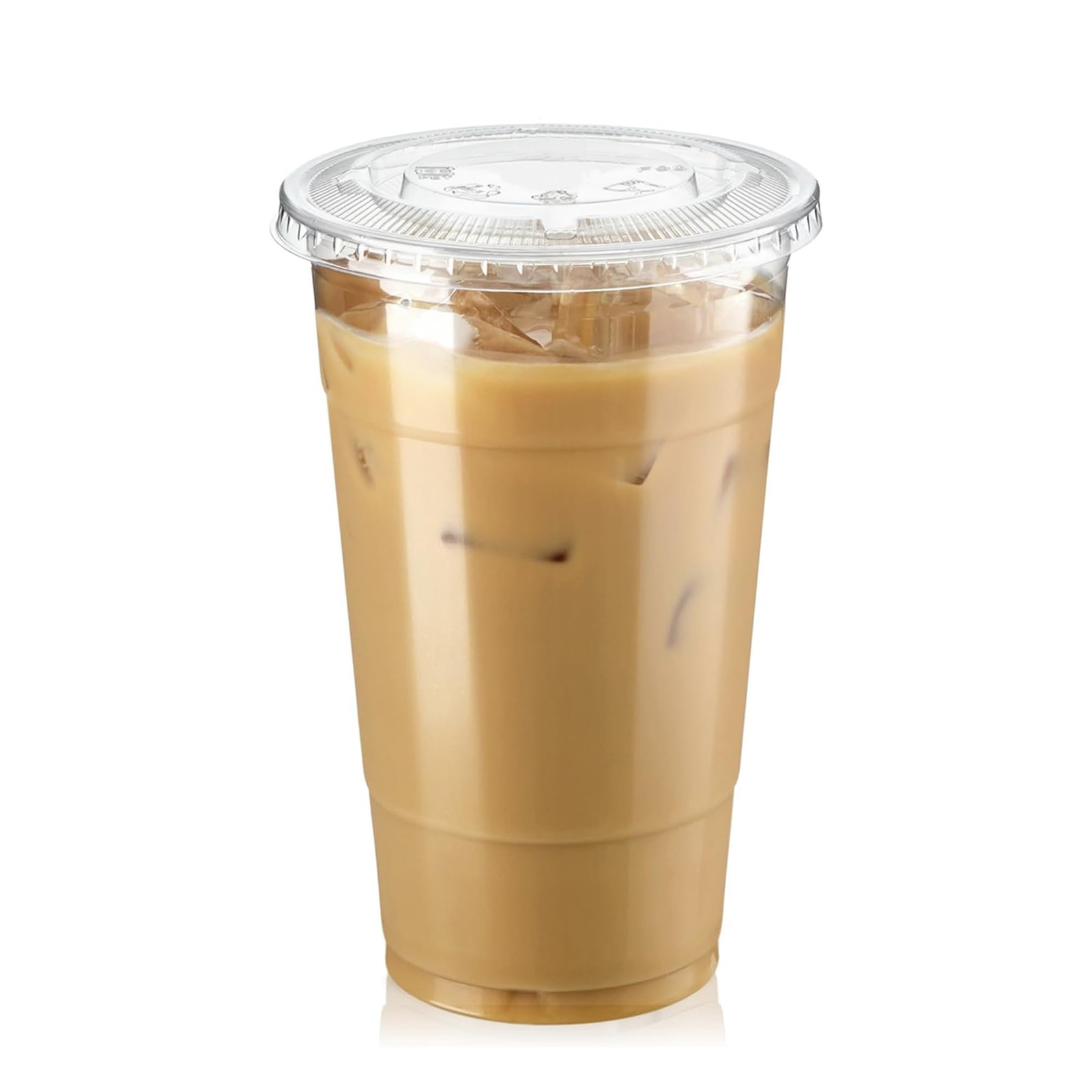Fit Meal Prep 100 Pack 24 oz Clear Plastic Cups with Flat 24 oz,