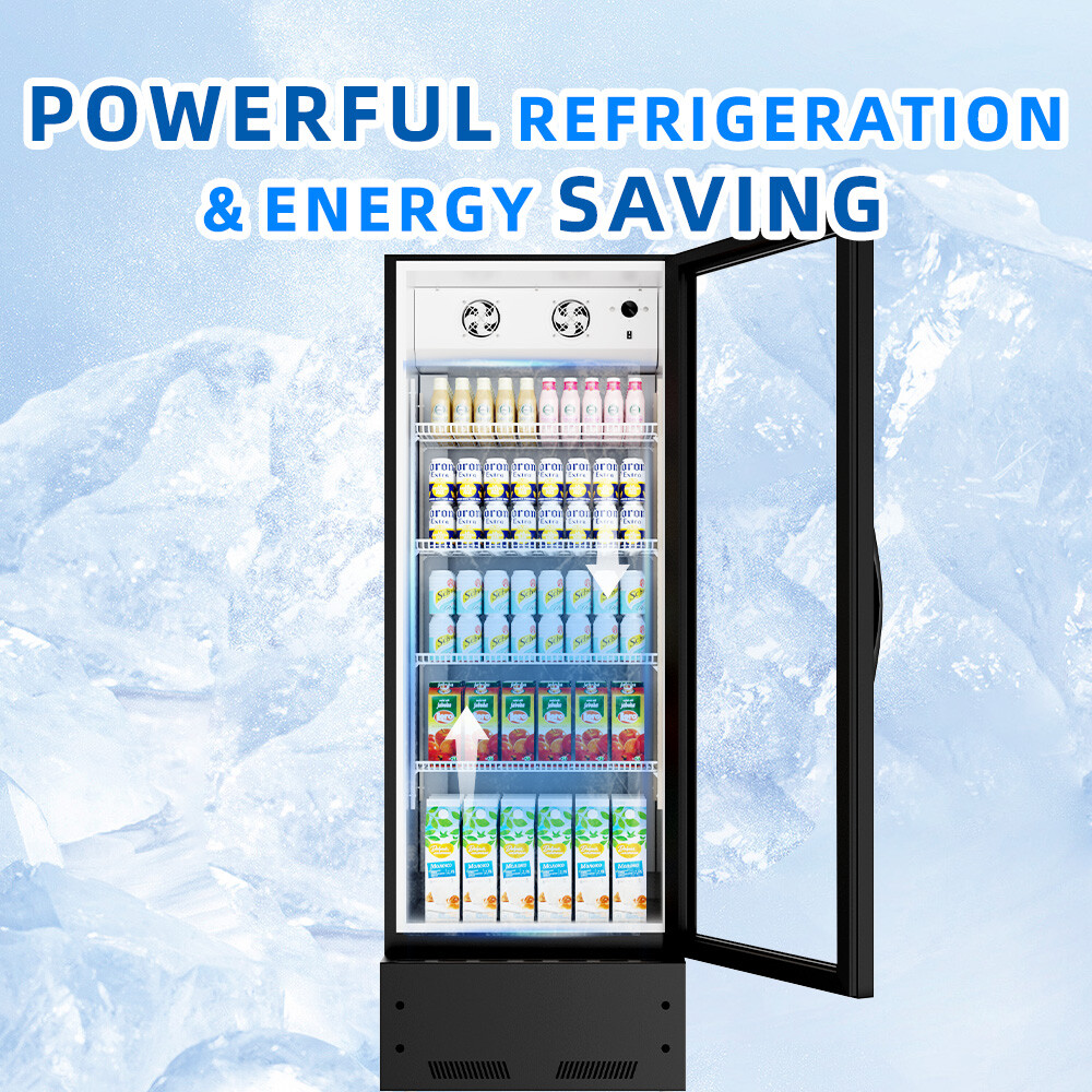 Merchandiser Refrigerator Glass Door Cooler Commercial Display Beverage 11 Cu Ft