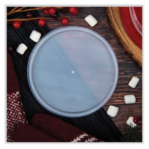 Dart Plastic Vented Lids, Fits 12–60 oz, Translucent, 100/Pack, 10 Packs/CT