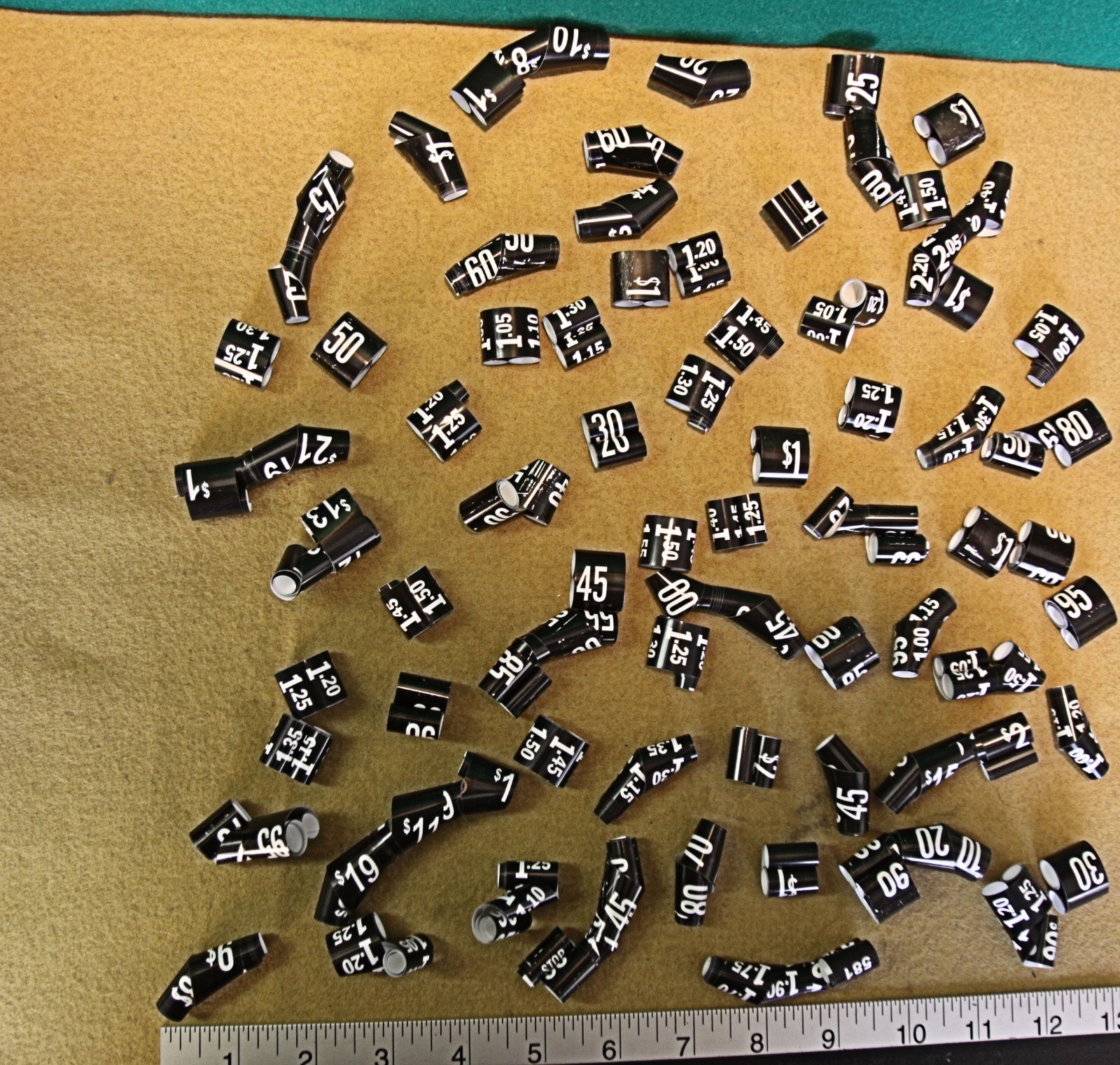 National snack vending machine price rolls lot – various prices on the rolls