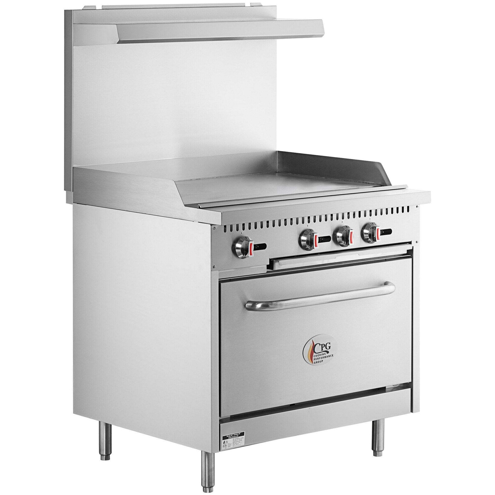 Liquid Propane 36″ Range with 36″ Griddle and 1 Standard Oven – 90,000 BTU