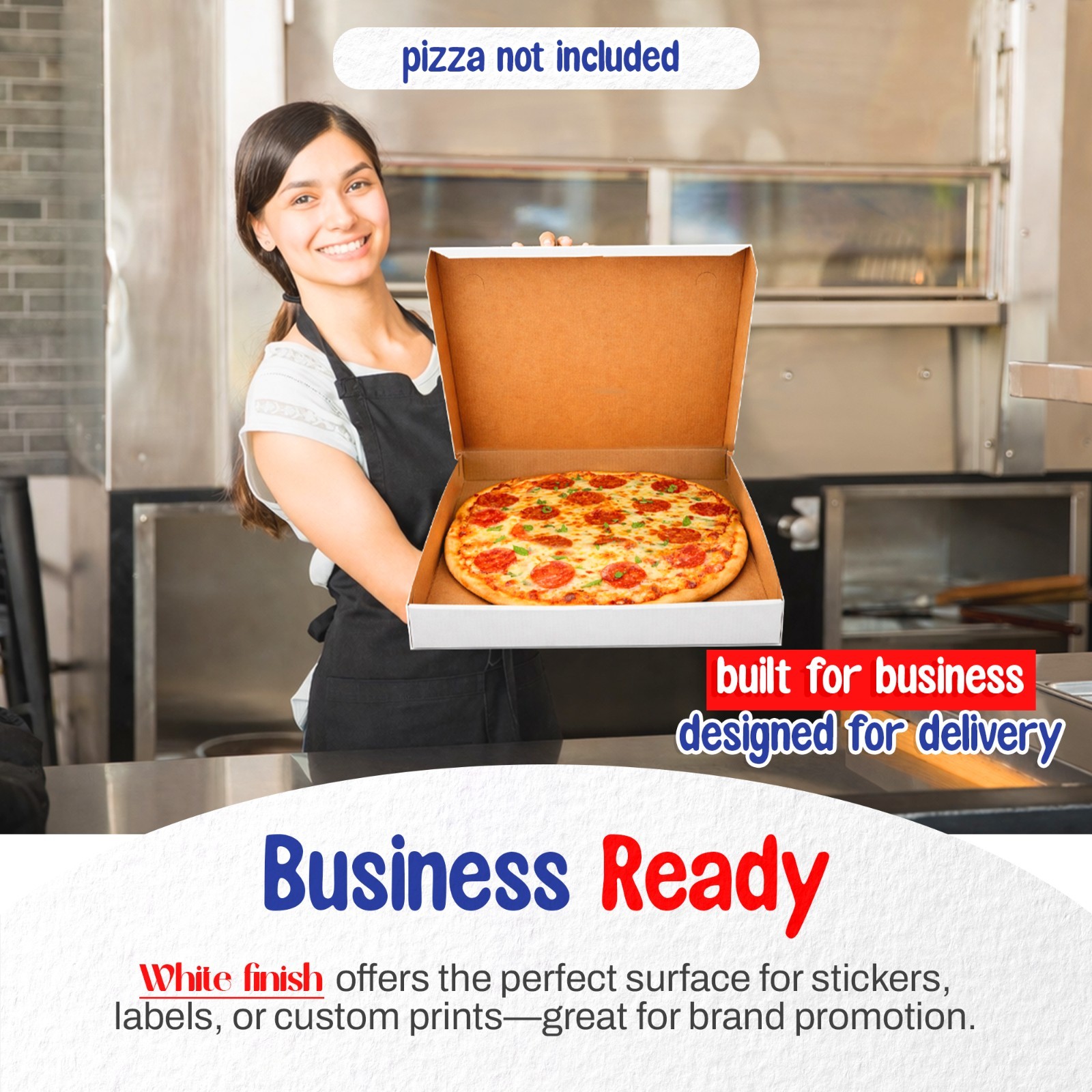 MT Products 16″ x 16″ x 1.9″ Extra Thin White Paperboard Pizza Boxes, Pack of 20