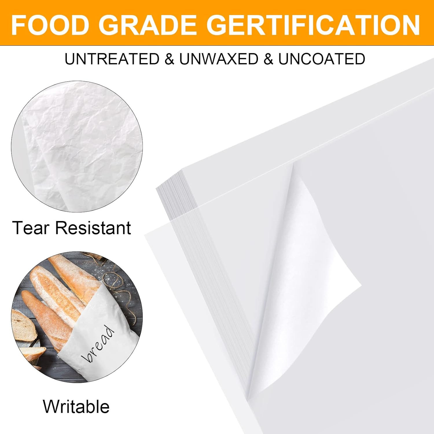 120 Pieces White Butcher Paper for Sublimation No Wax Precut Square 12 x 12 inch