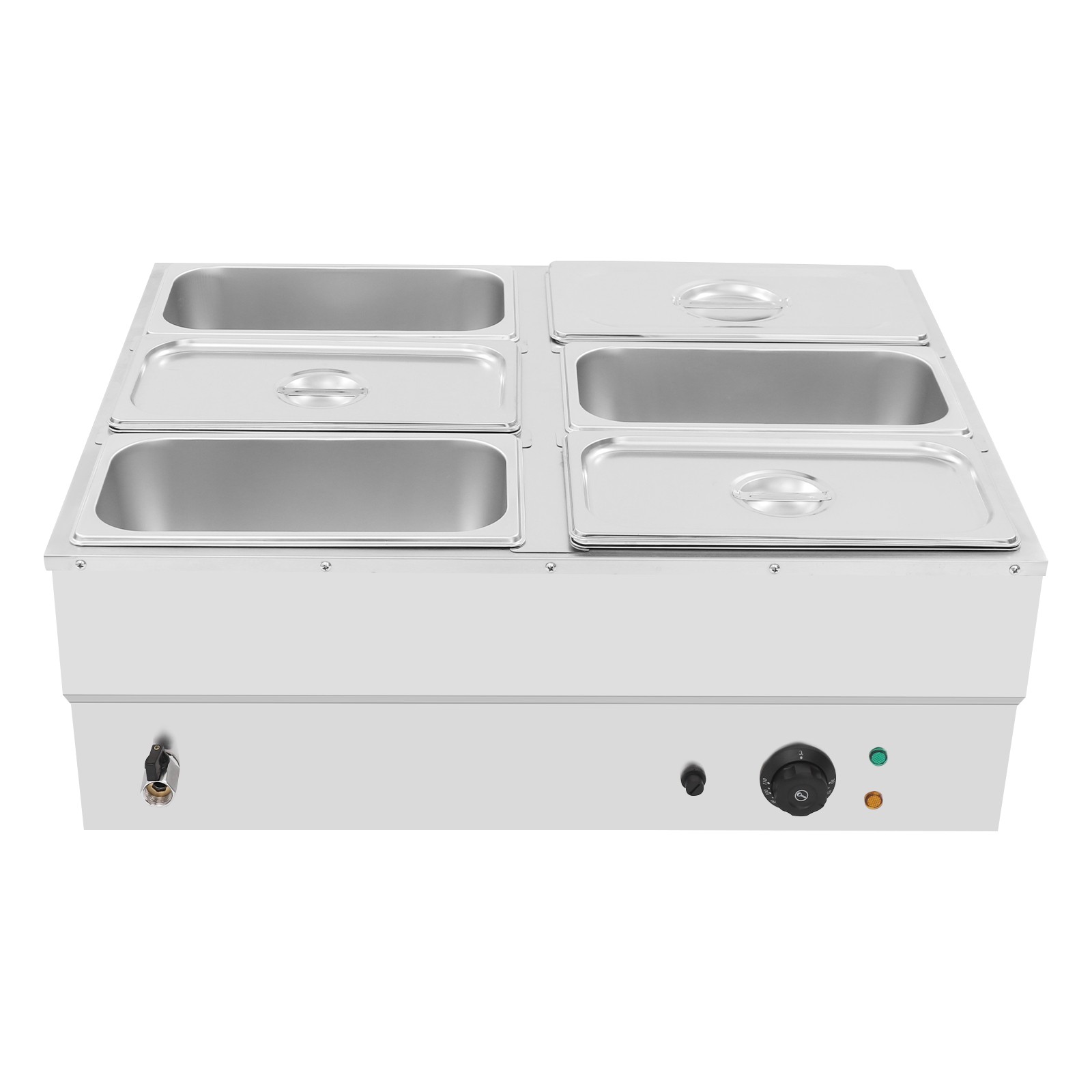 Stainless Steel Soup Warmer Electric Food Warmer 6-Pan Commercial Food Warmer
