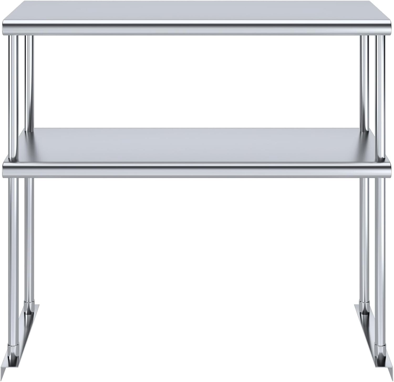 Stainless Steel Adjustable Double Overshelf for Work Table 12″x36″