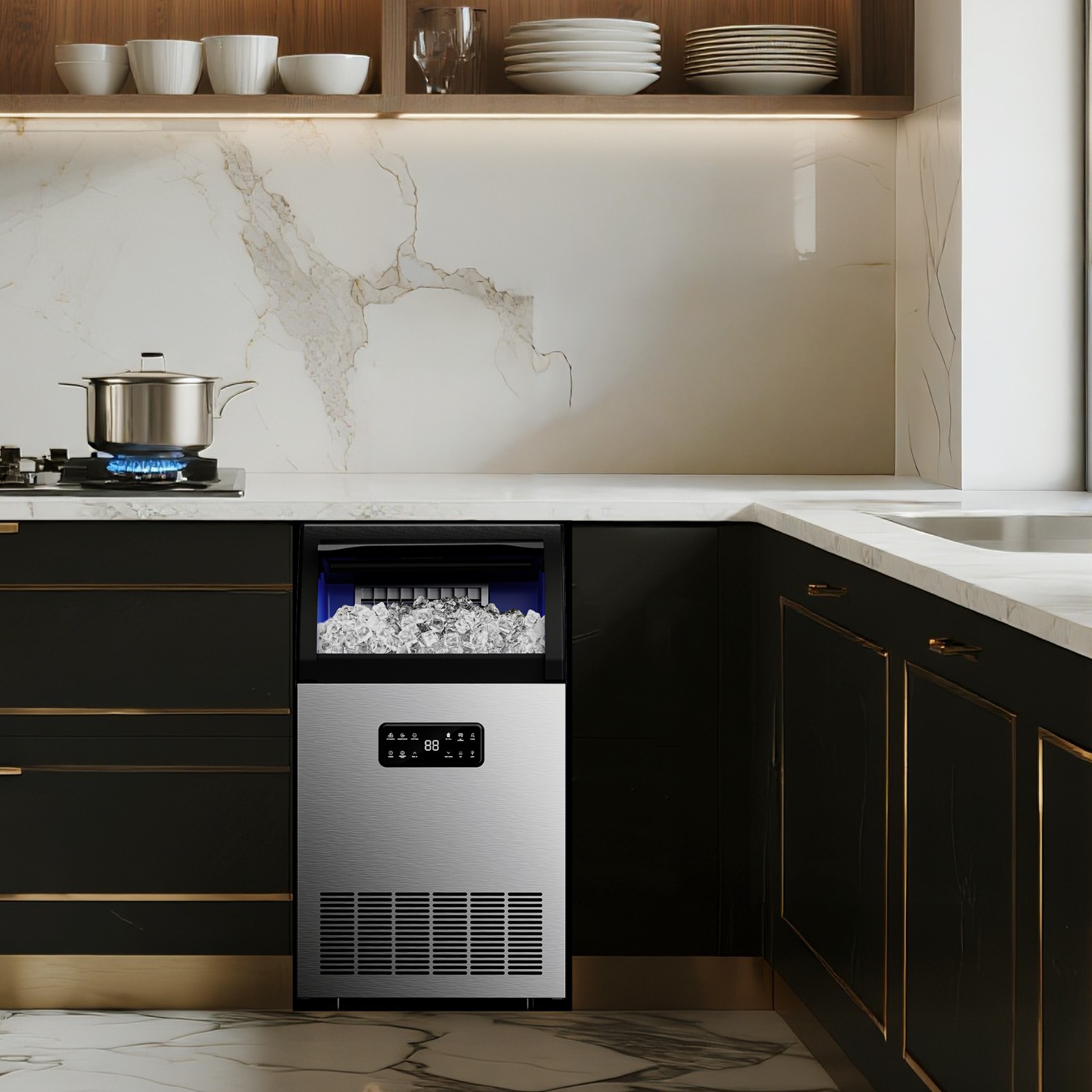 Commercial Ice Make 100 lb. / 24H Built-In/Freestanding stainless steel