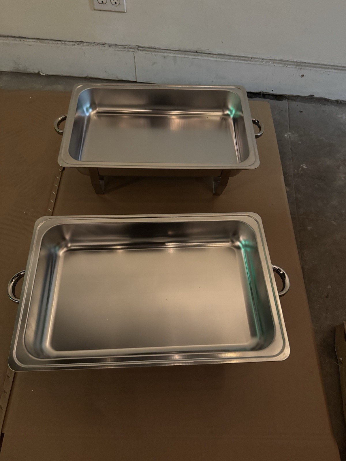 Full Size Stainless Steel Rectangle Commercial Chafing Dishes Lift-Off Lid Set