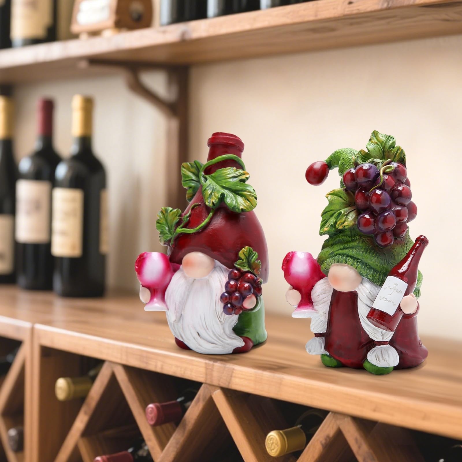 Hodao Red Wine Gnomes Decorations for Home, Home Party Resin Figurines Collectib