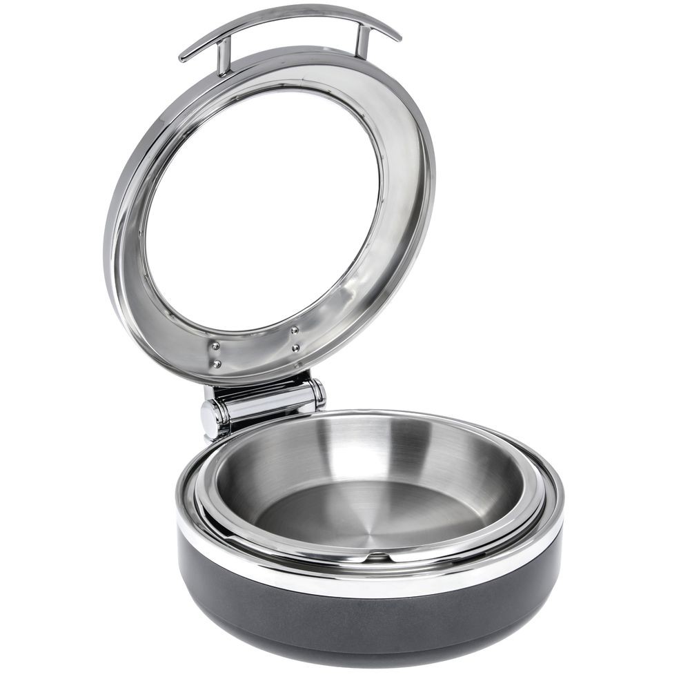 HUBERT® Induction Chafer 4 1/5 Qt Round Stainless and Black – 19 1/3″L x 15