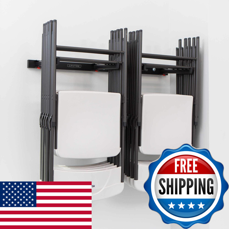 Lifetime 80719 Wall Mounted Chair Rack Black