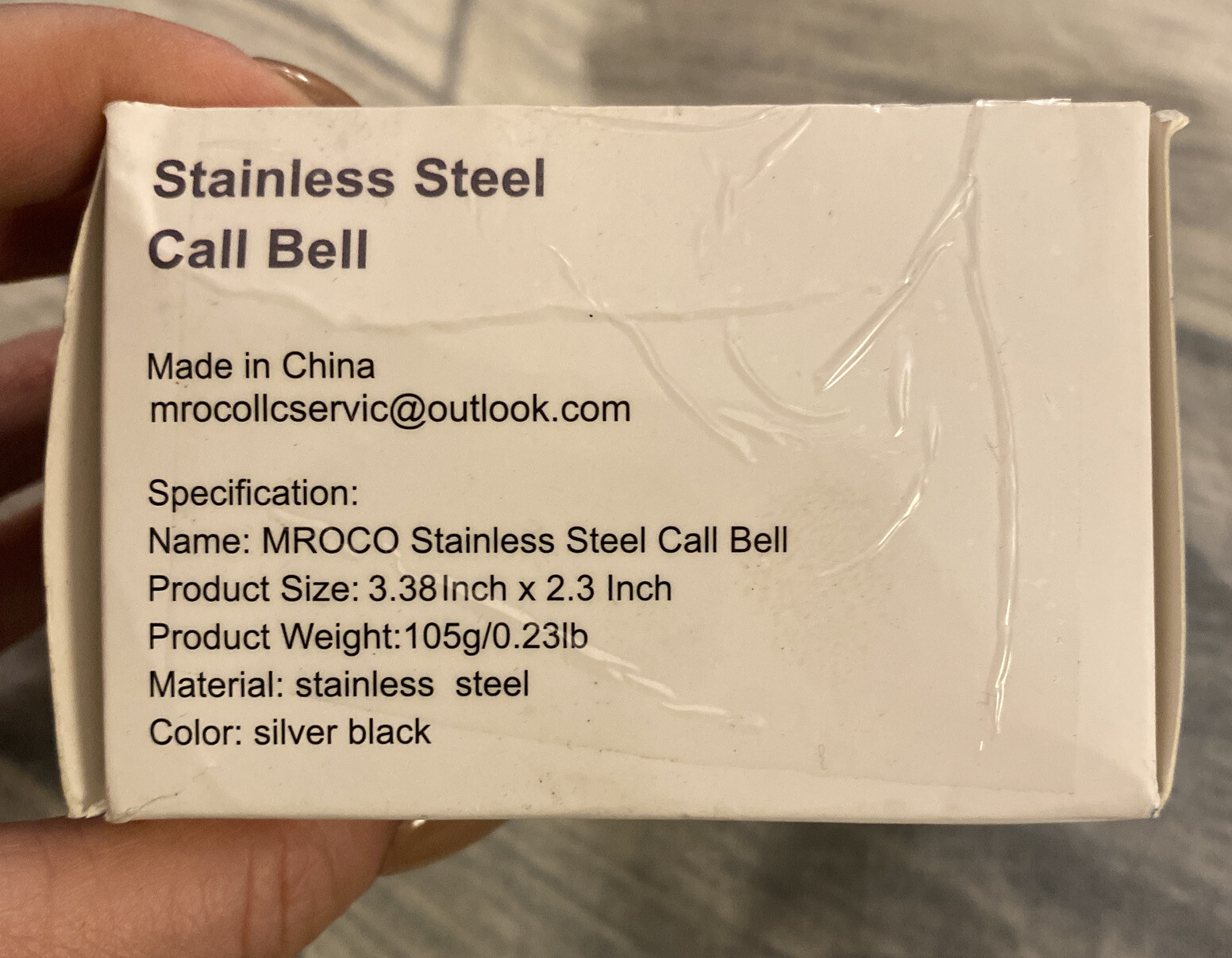 MROCO Stainless Steel Call Bell 3.38″x2.3″ New