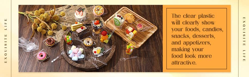 160 Pcs Mini Appetizer Plates Dessert Cups Spoons Forks Set Dessert Containers