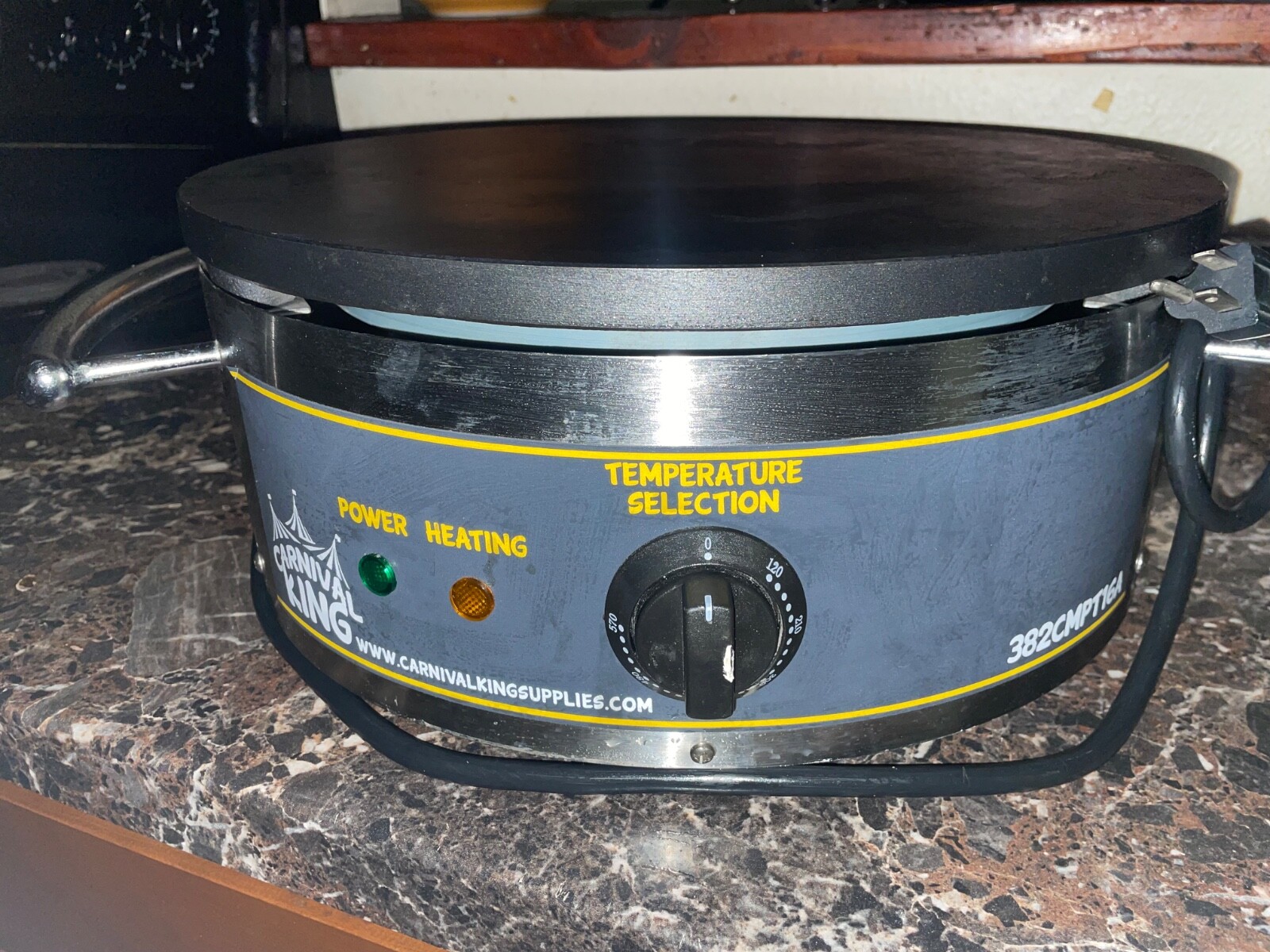 16″ Single Electric Round Countertop Portable Non-Stick Crepe Maker 120V, 1750W