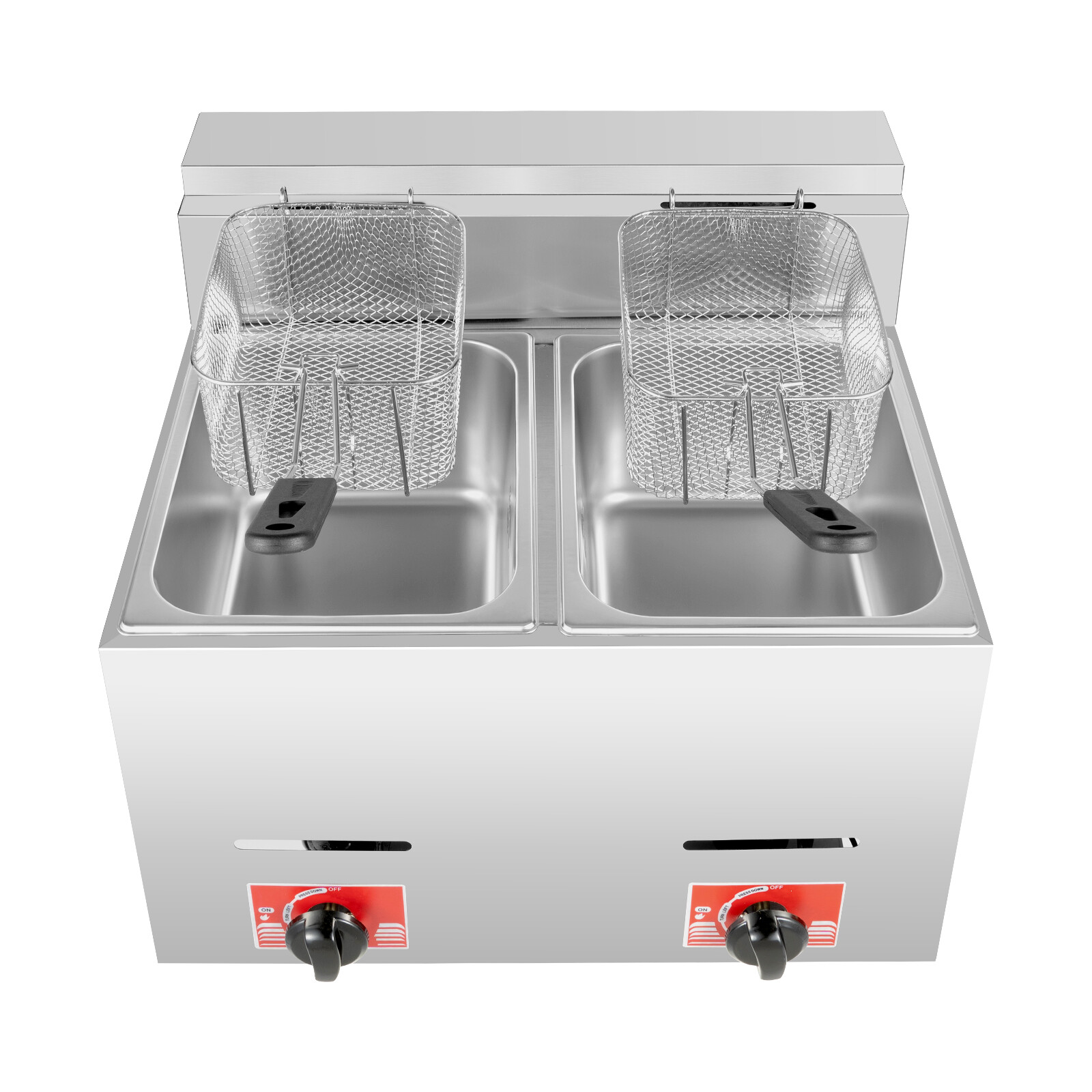 Commercial Countertop Gas Fryer LPG Liquefied Gas Deep Fryer Doul Frying Baskets