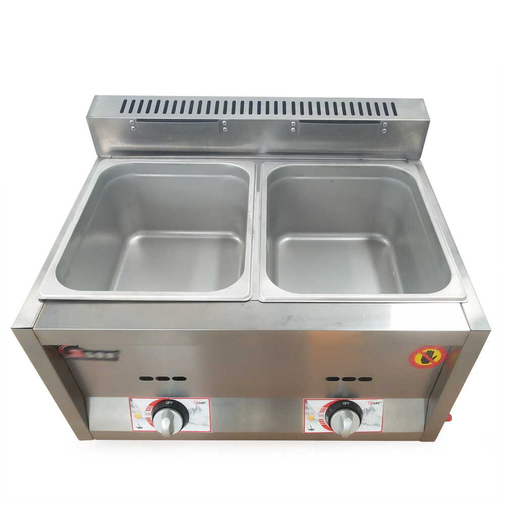 Commercial Propane Deep Fryer Countertop 12/18L Gas Fryer 2/3 Well LPG Gas Fryer