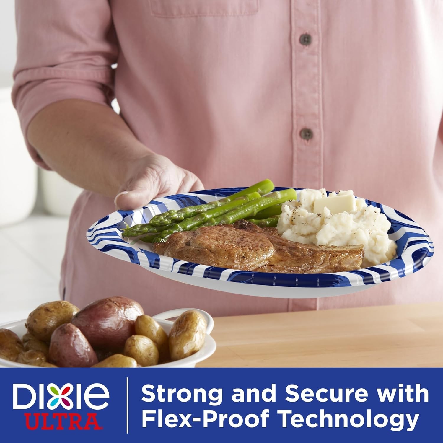 Dixie Ultra, Large Paper Plates, 10 Inch, 44 Count, 3X Stronger*, Heavy Duty, Mi