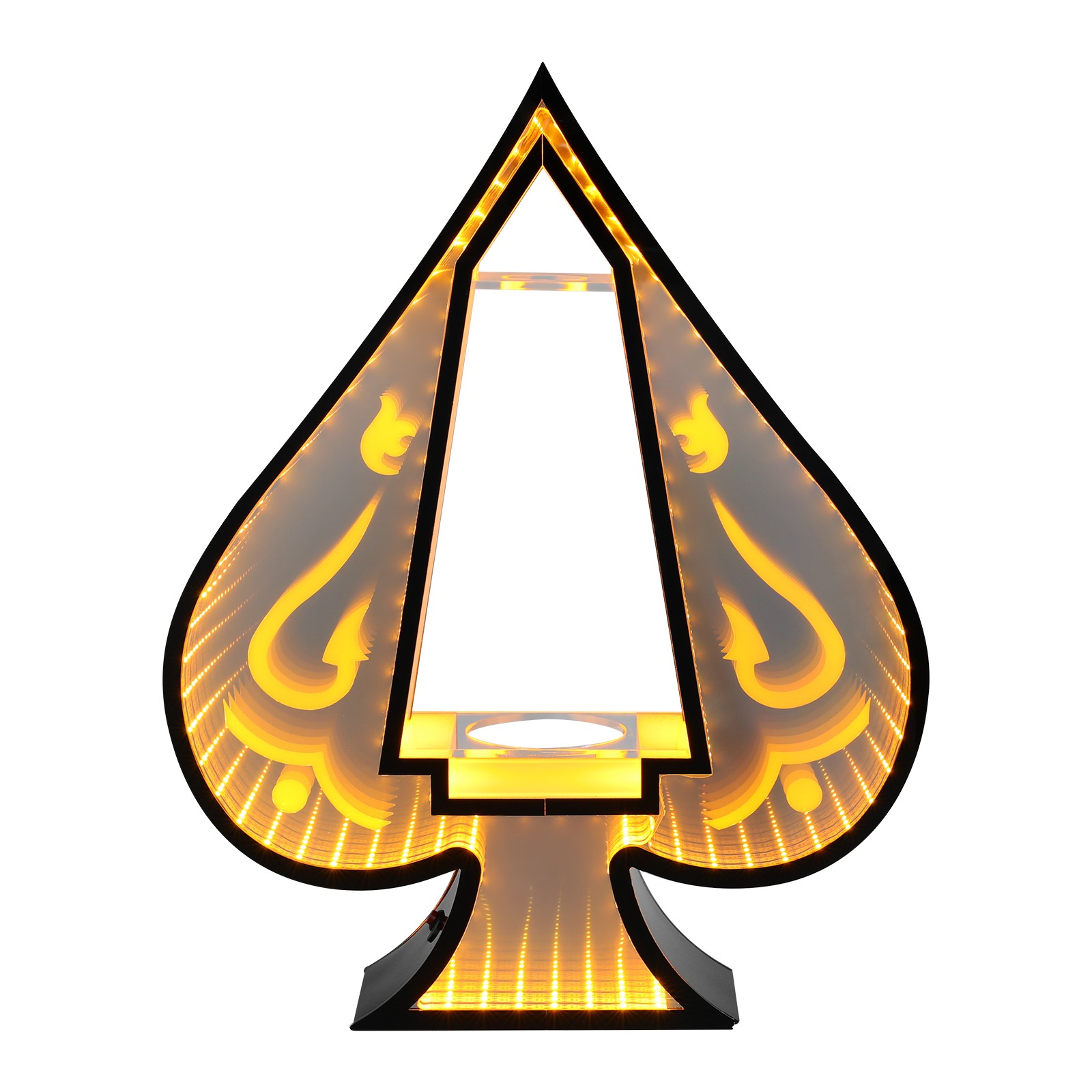 44*11*55cm Yellow Acrylic LED Lighting Wine Bottle Display Rack, Ace of Spades