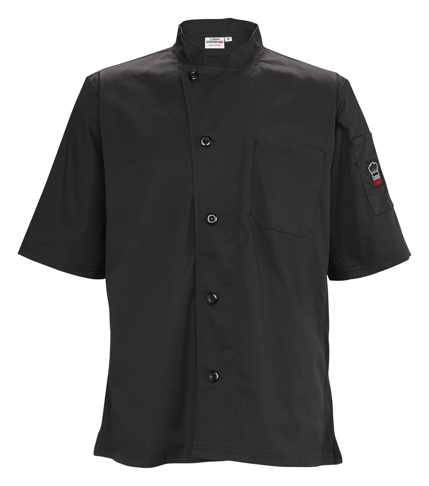 Ventilated Cook Shirt, Short Sleeve, Black, M (18 Each)