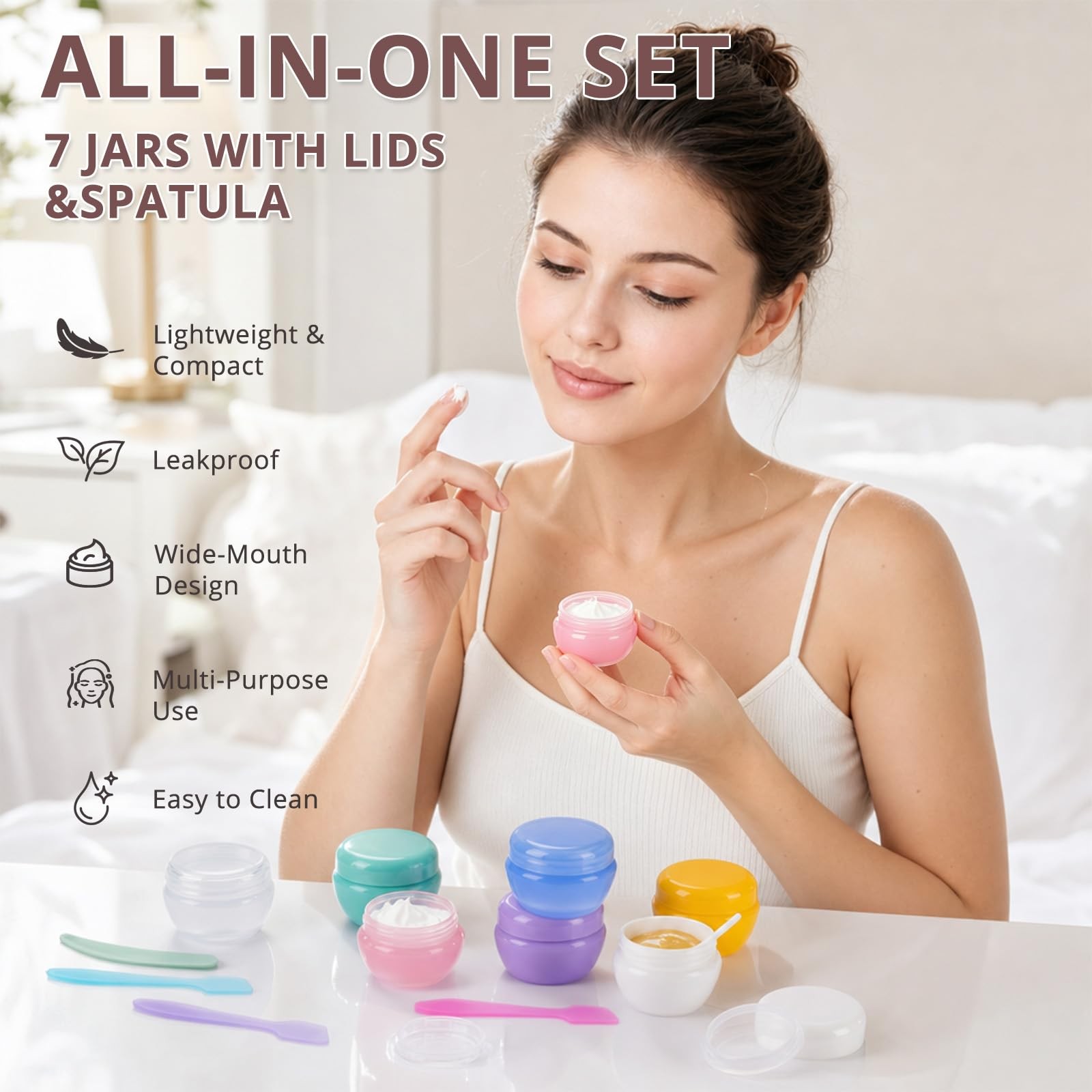 HurOutd 7 Pcs 20ml Small Travel Containers, Convenient Size 7 colors