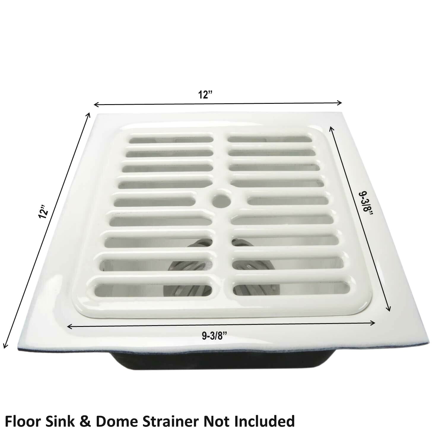 GSW Floor Sink Top Grate with Ceramic Surface FS-TF, 9-⅜” x 9-⅜” x 1-¼” FullSize