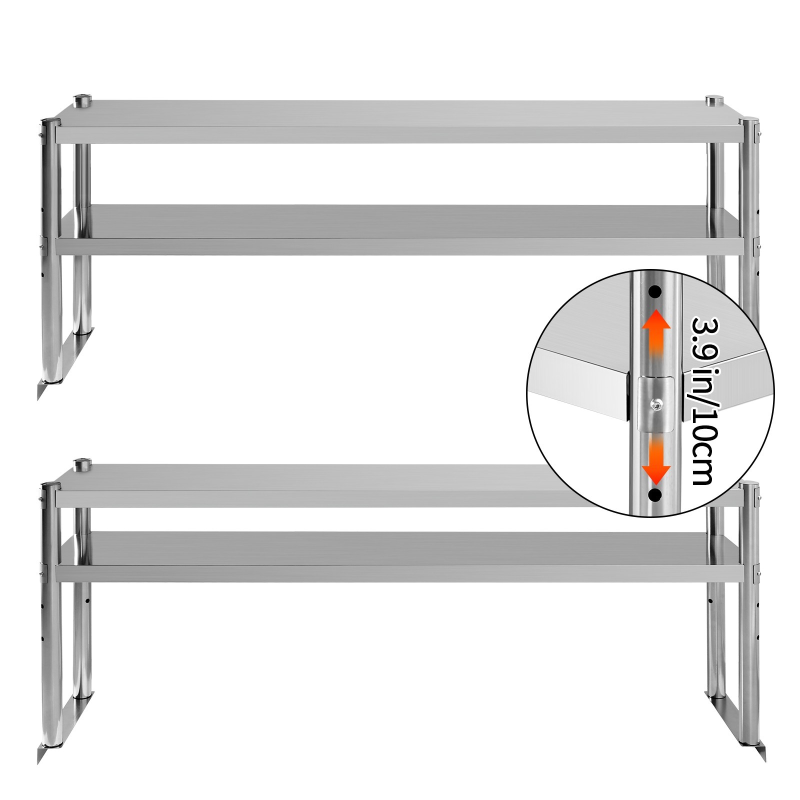 NEW Stainless Steel Double Overshelf 60»L x 12»W Commercial 2 Tier Overshelf