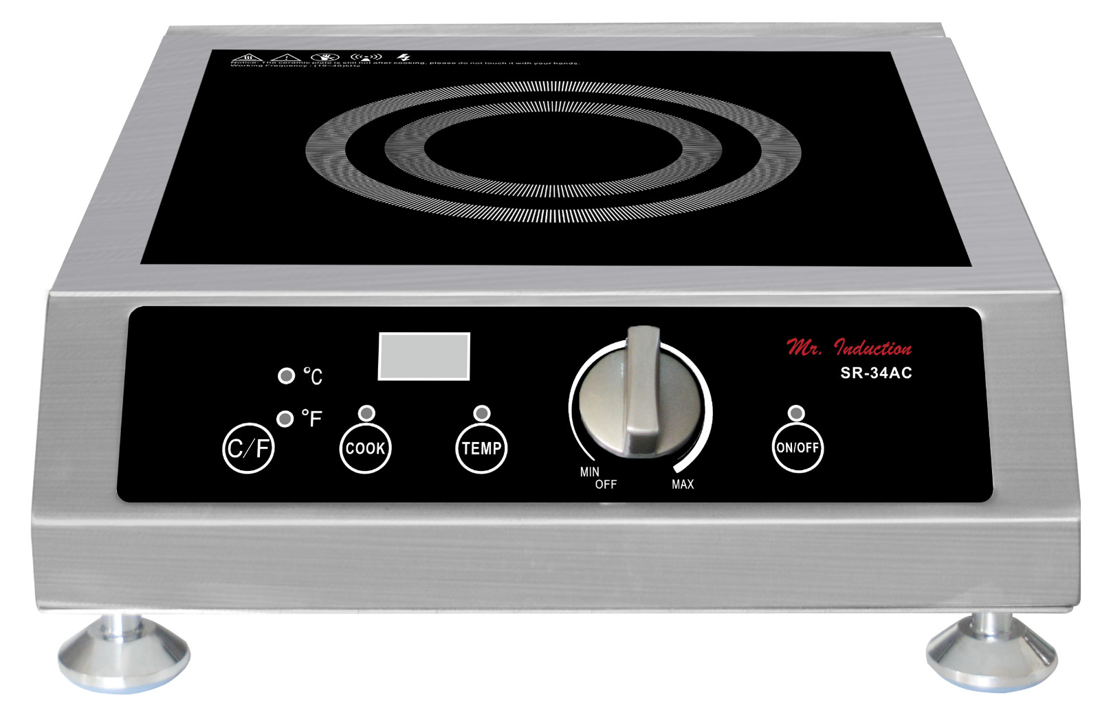 Sunpentown SPT 3400W Commercial Countertop Induction Cooktop Range – SR-34AC