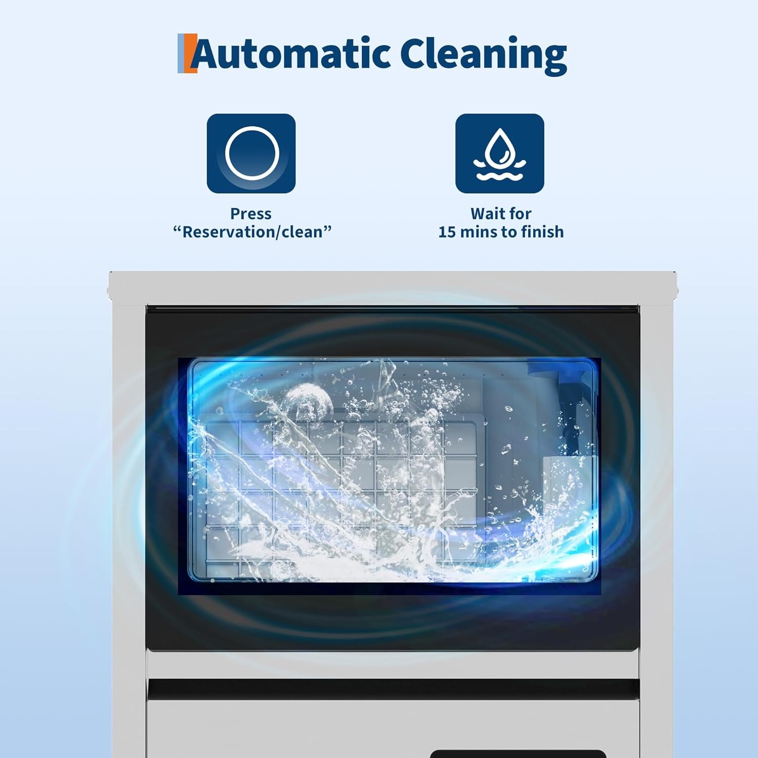 Commercial Ice Maker 120 lbs/24h Ice Cube Machine 13 lbs Storage Restaurant ETL