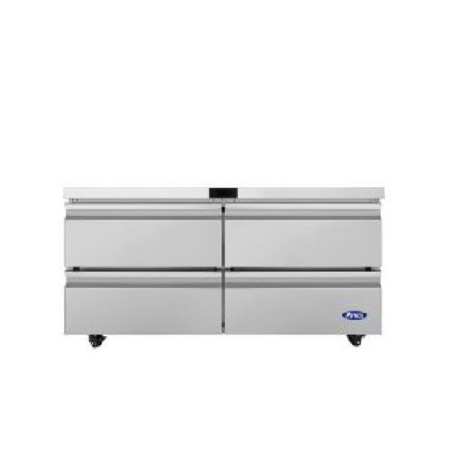 Atosa 60″ Under Counter Refrigerator, 4 Drawers, Casters, AUR60D4, Free LiftGate
