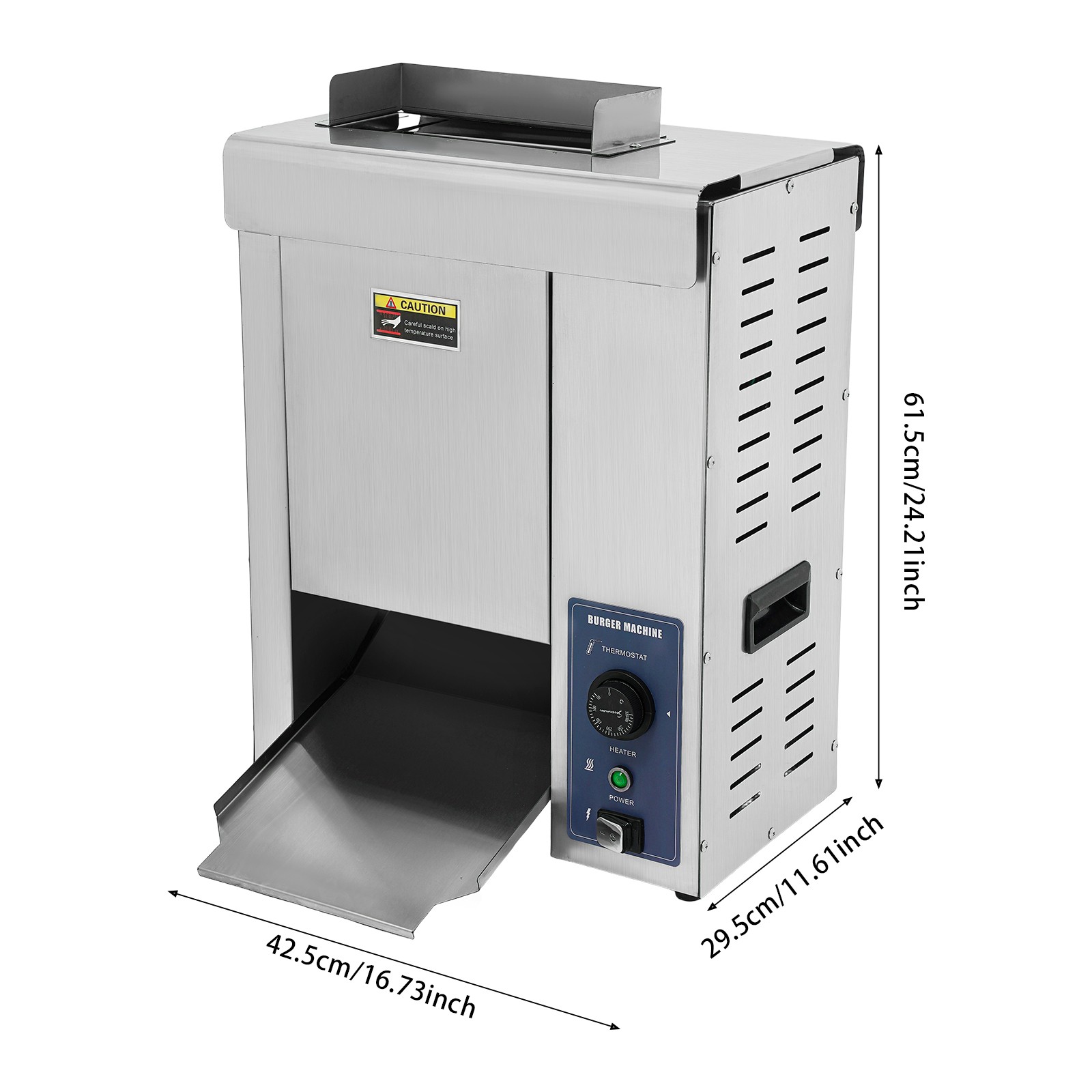 Commercial Burger Buns Toaster Electric Vertical Burger Bread Baking Machine
