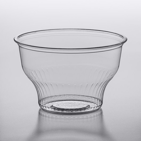 (1000-Case) Clear Plastic 8oz Disposable Ice Cream Sundae Round Bowl Dessert Cup