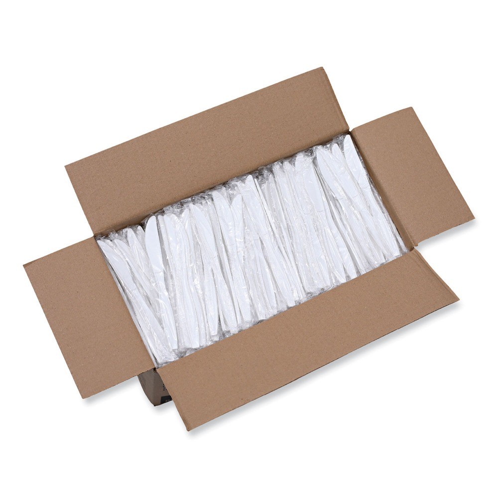 Boardwalk KNIHWPPWIW Wrapped Polypropylene Knife – White (1000/Carton) New