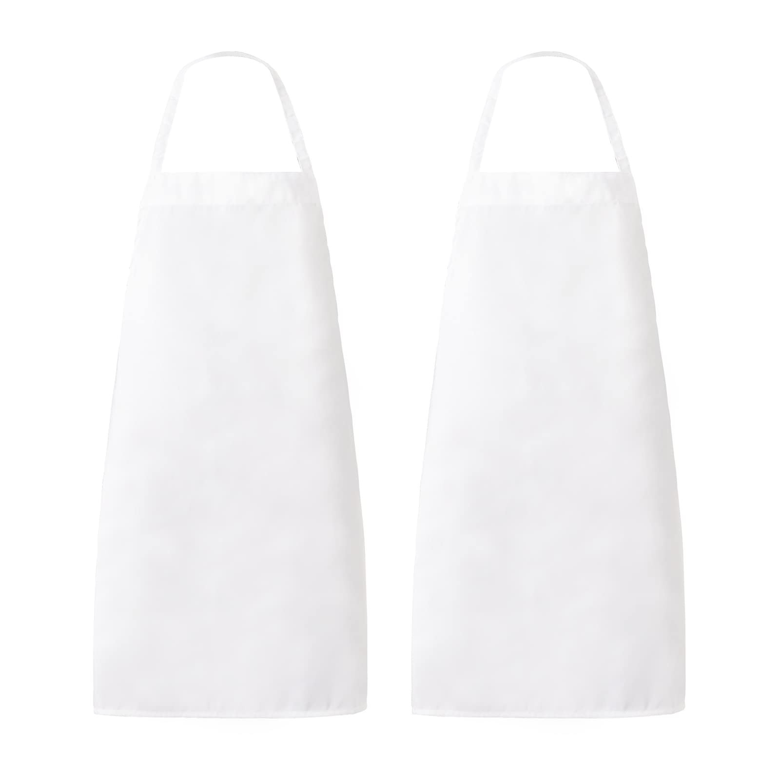 White Kitchen Aprons unisex Bib Apron with extra long ties for Cooking in Kit…