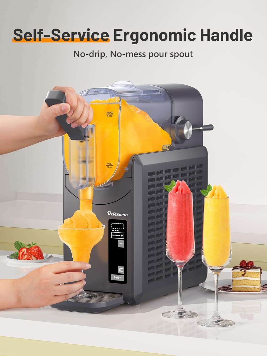 88 oz 6 in 1 Slushie Machine With Self Cleaning