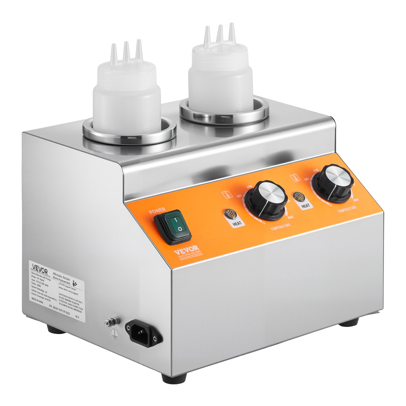 VEVOR 0.8×2 L Electric Bottle Warmer with Bottle Hot Fudge Warmer 86-185℉