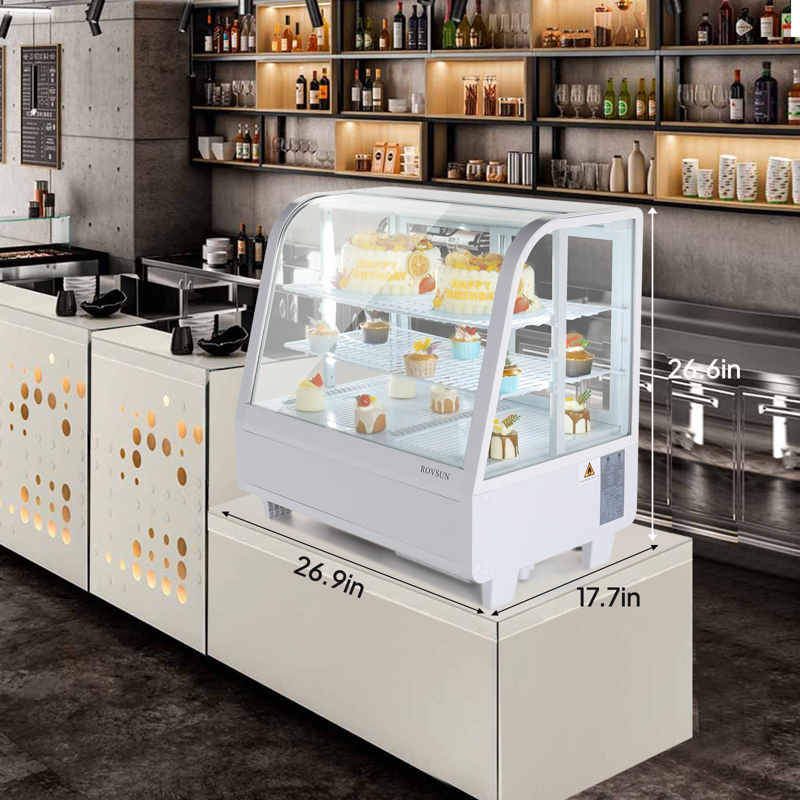 ROVSUN Electric Commercial 3.5 Cu.Ft Refrigerated Display Case Countertop Fridge