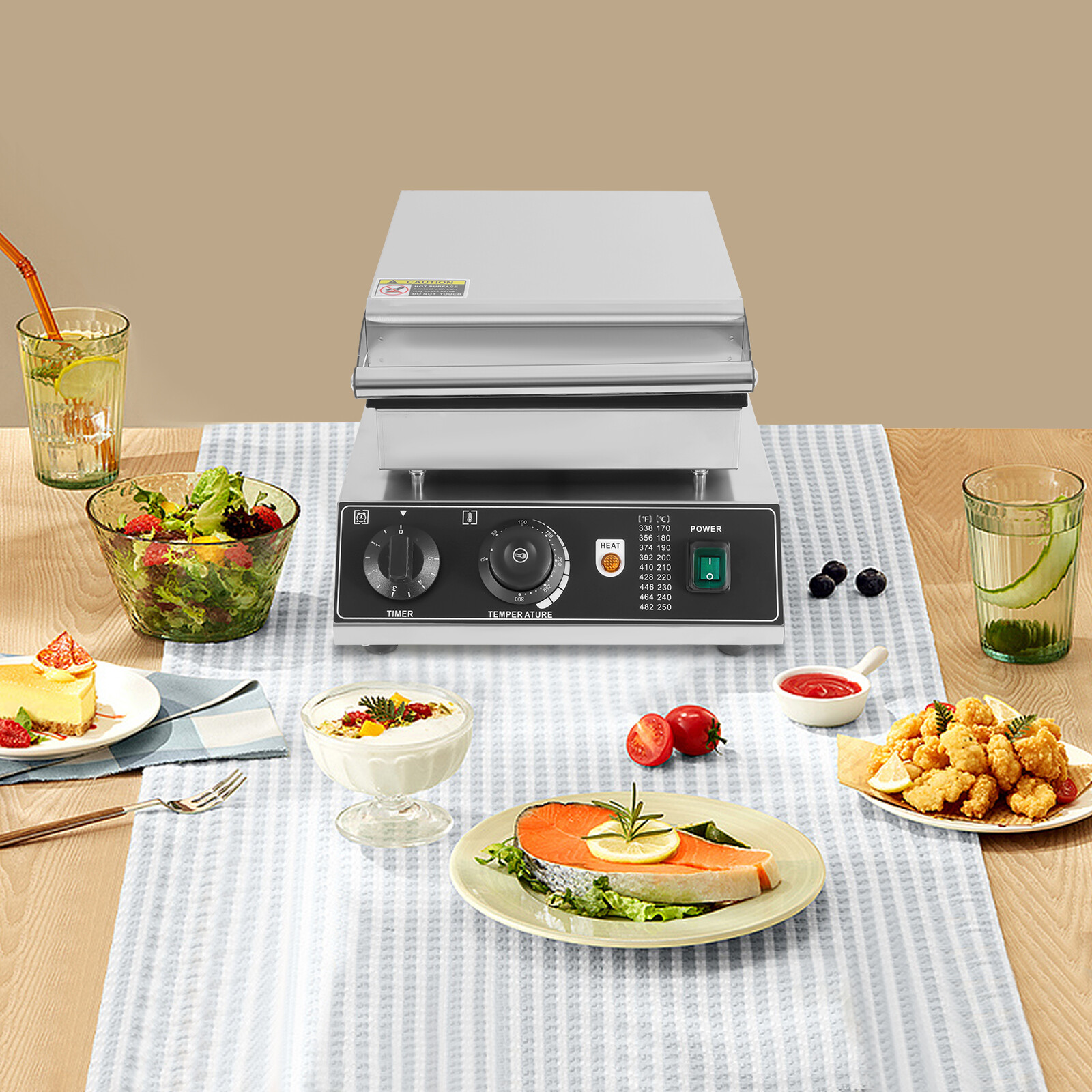Commercial Electric Egg Roll Wrapper Maker Machine Nonstick 1750W 110V NEW