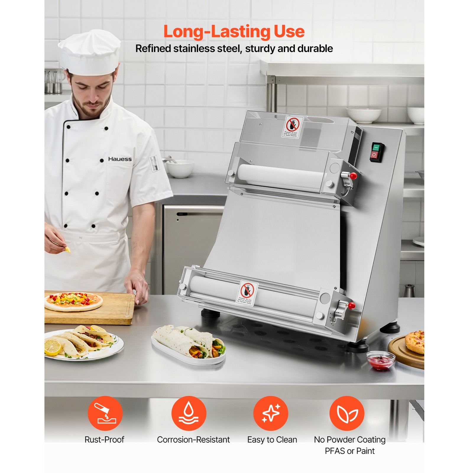 3-16 Inch Pizza Dough Roller Sheeter Semi-automatic Commercial Dough Press 390W