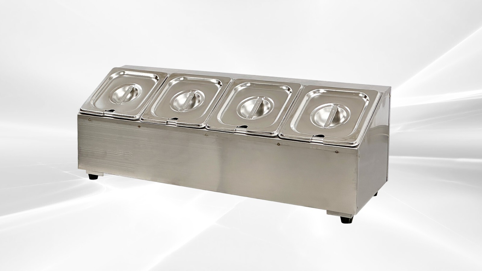 NEW 4S Container Condiment Sauce Topping Station Caddy Countertop Ice Cold Bin