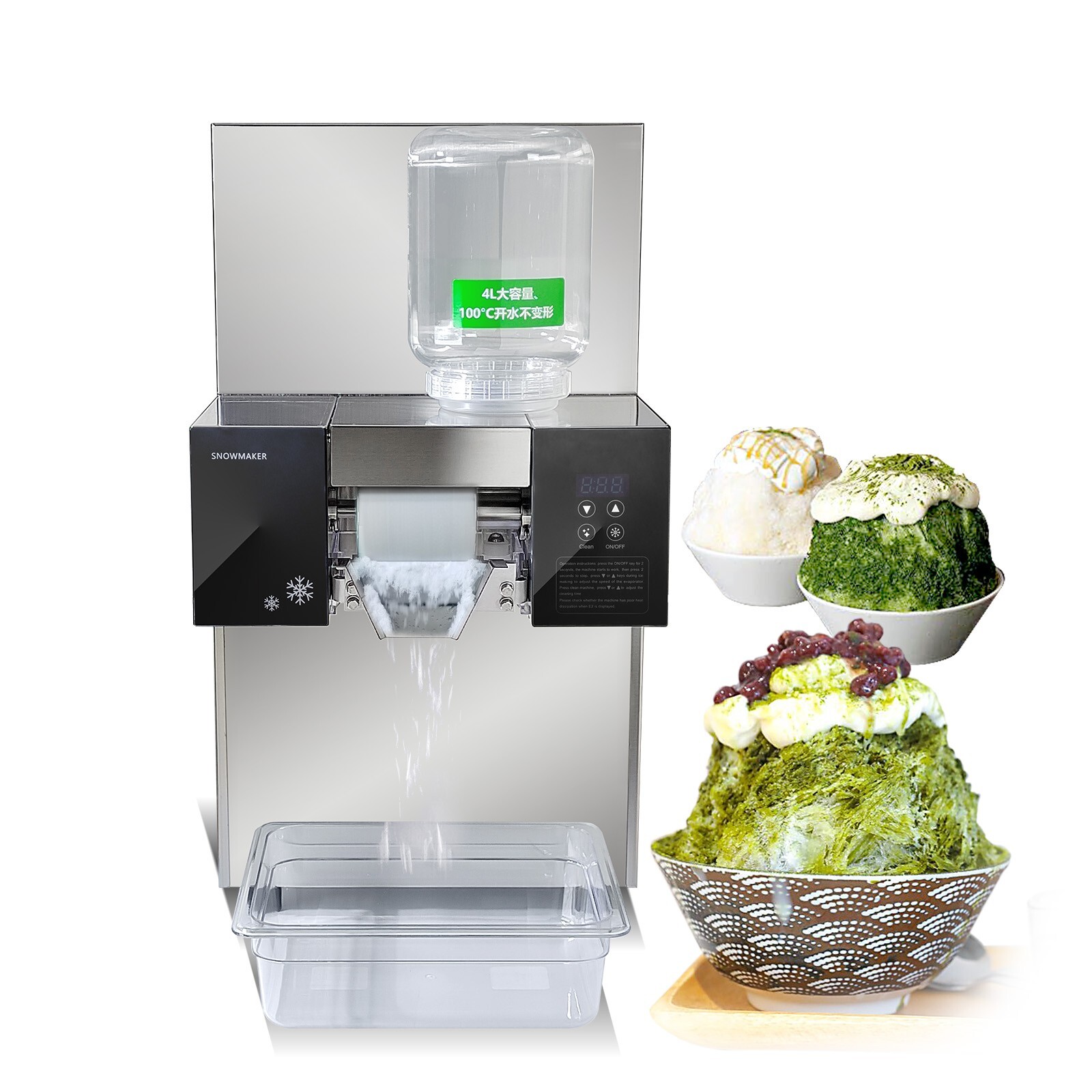 Kolice Commercial Automatic Snowflake Ice Shaver Machine-Air Cooling, 200kg/Day