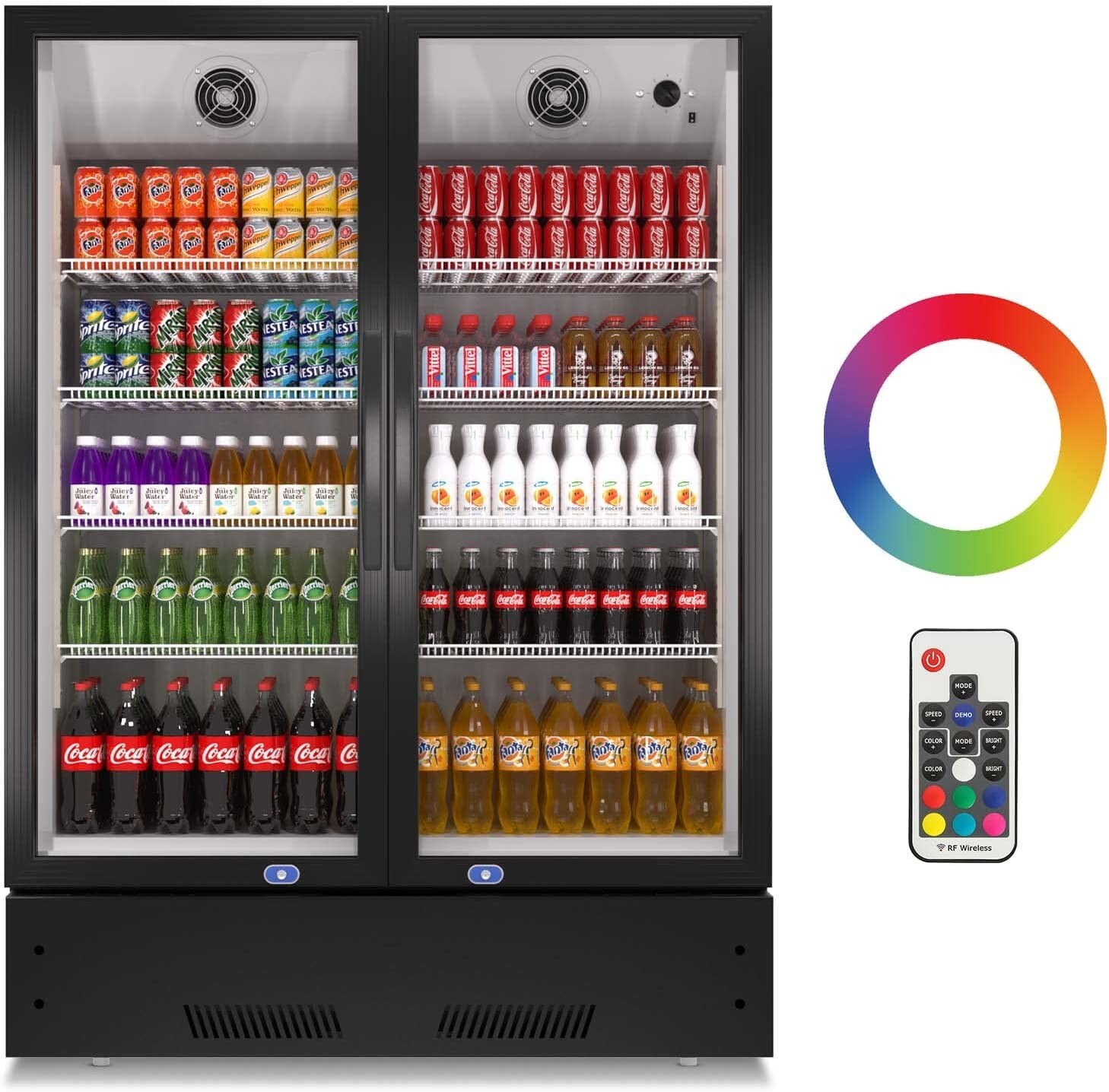 NEW 39″ Commercial 2 Glass Door Merchandiser Refrigerator Display Cooler NSF ETL