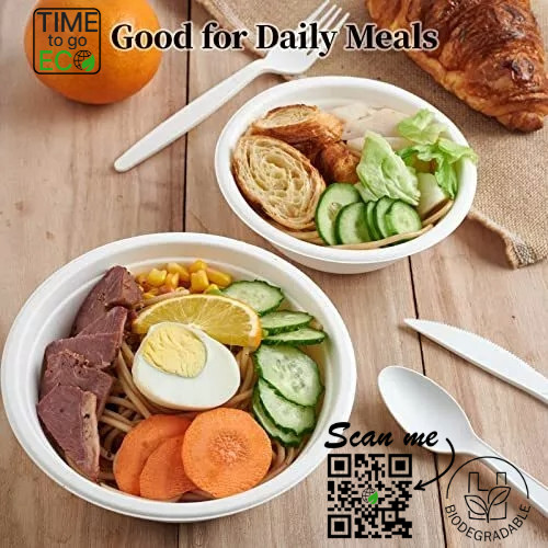 100% Compostable Paper Bowls [16 oz.] – 150 Disposable Bowls Eco Tree Free