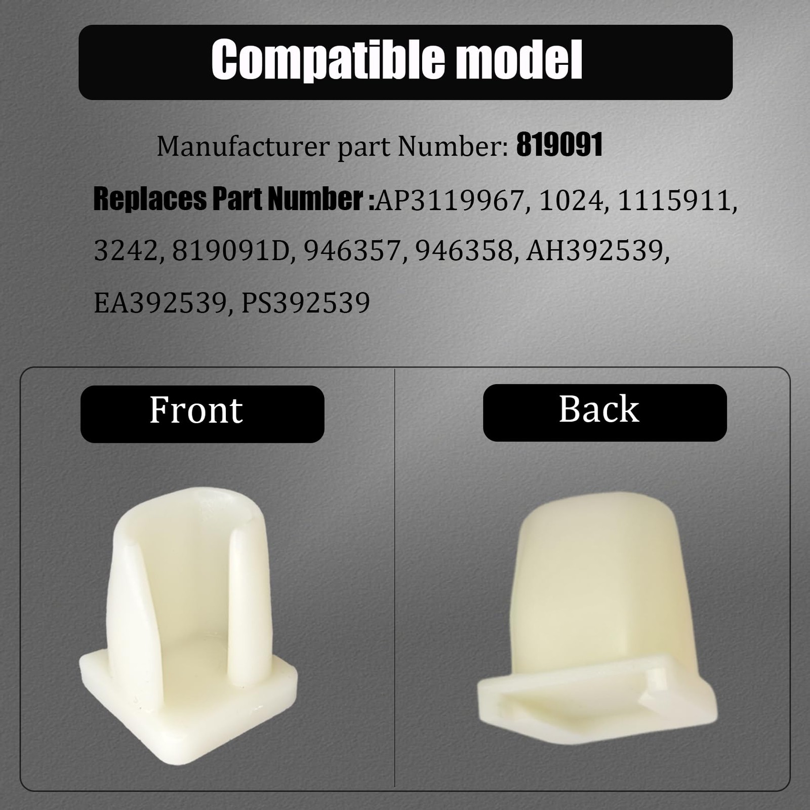 QJPT 819091 Refrigerator Shelf Support studs Kit,Fit for Whirlpool, White