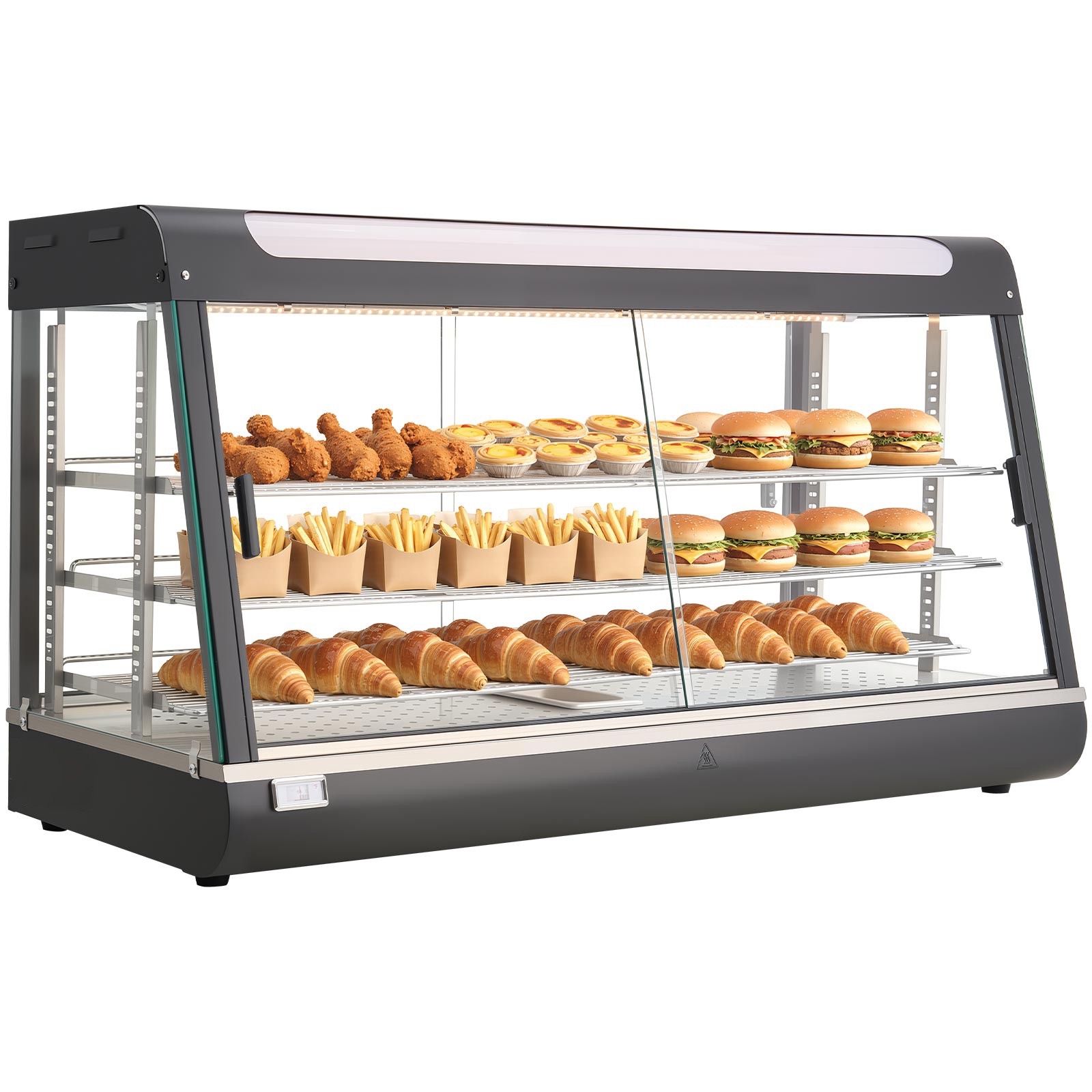 Uimoso 48″ 3-Tier Commercial Food Warmer Display Cabinet w/LED Light 190Qt/180L