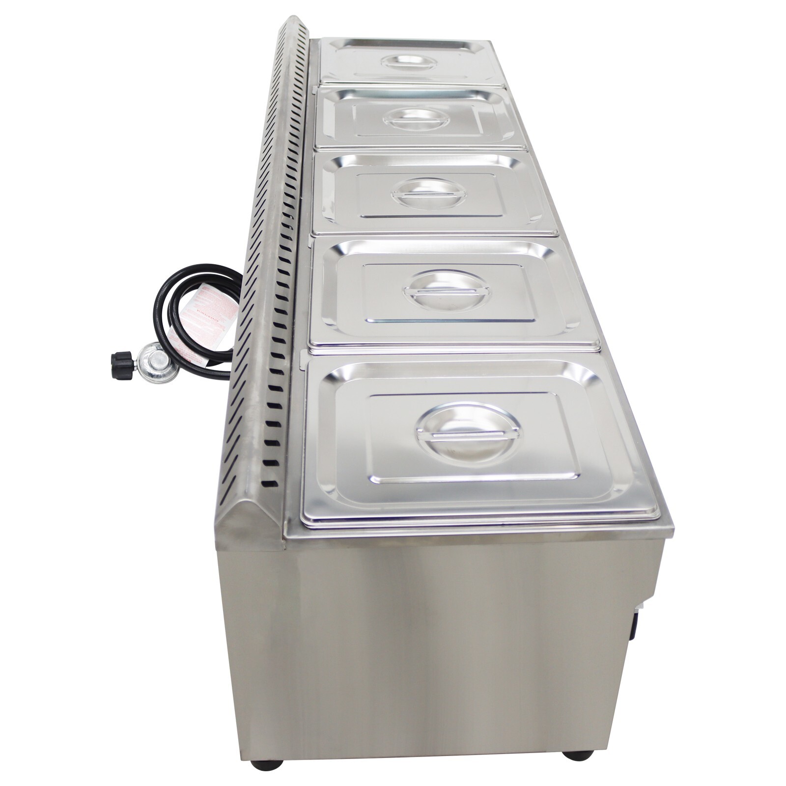 5-Deep Pan Propane Gas Steam Table Food Warmer/LPG Warm Soup Tank Size5*1/2