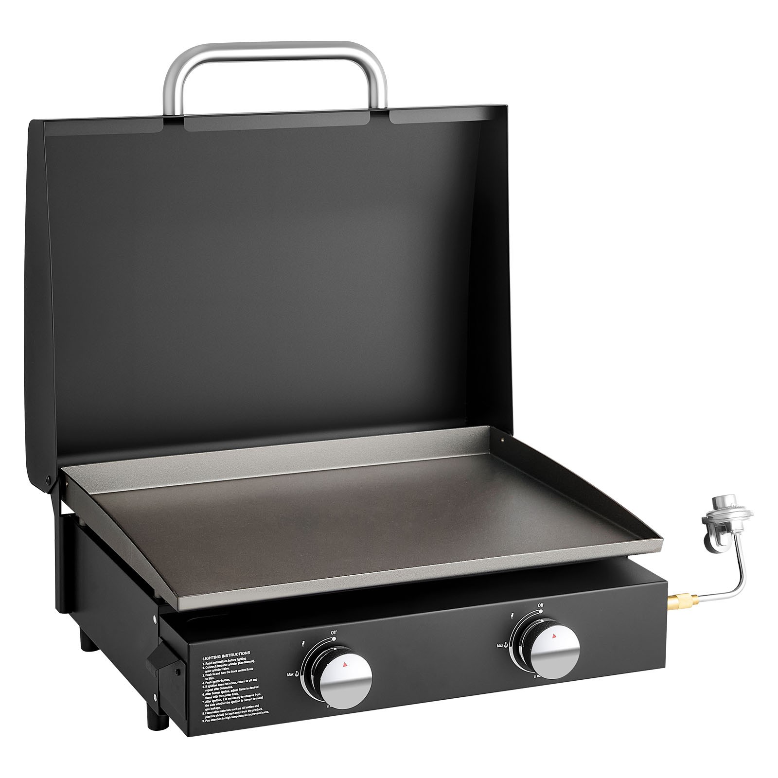 Uimoso Gas Griddle 2/4-Burner 22/29/36 inch Propane Grill with Lid and Wheels