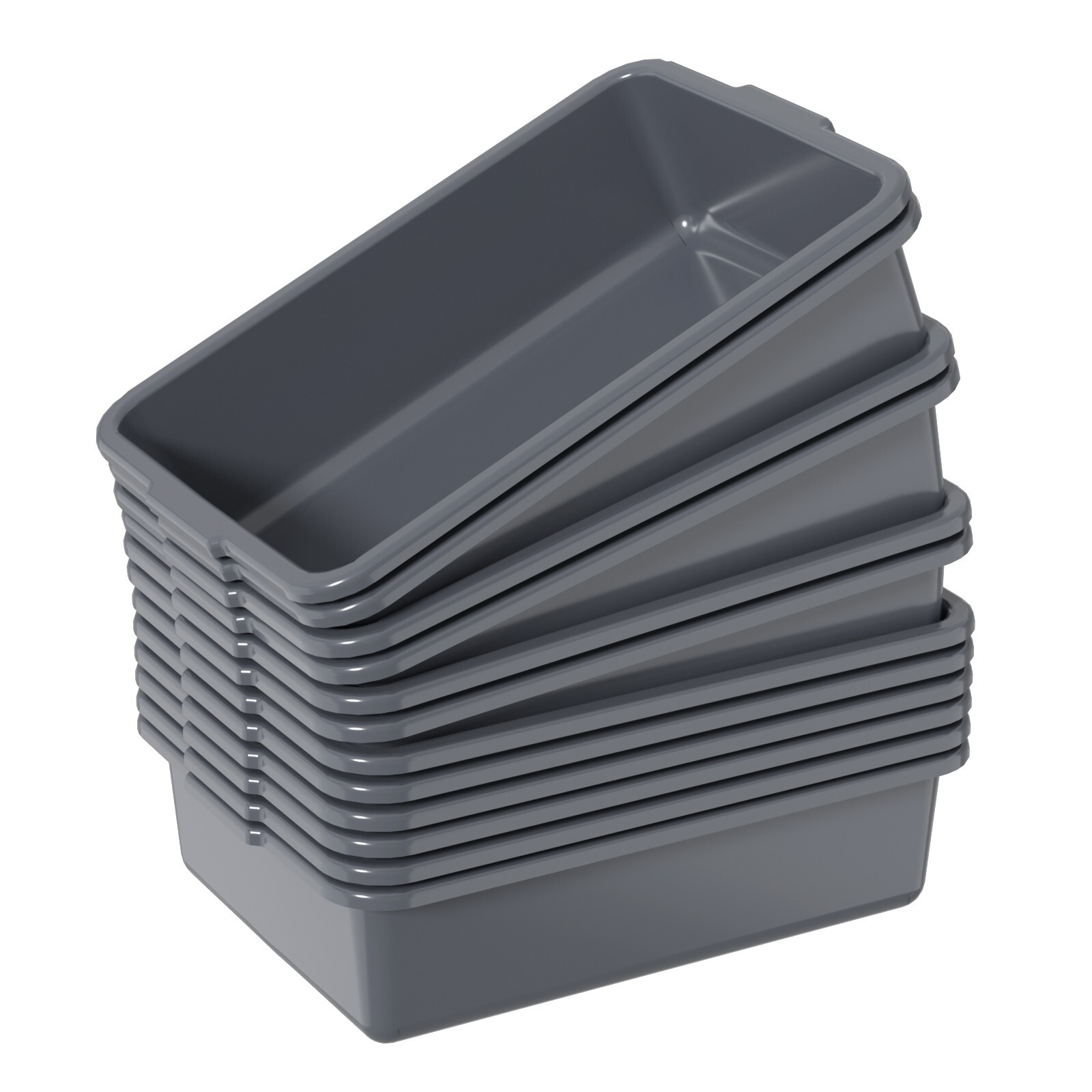 Cand 12-Pack 13 L Commercial Bus Box, Plastic Bus Tub/Wash Basin, Gray