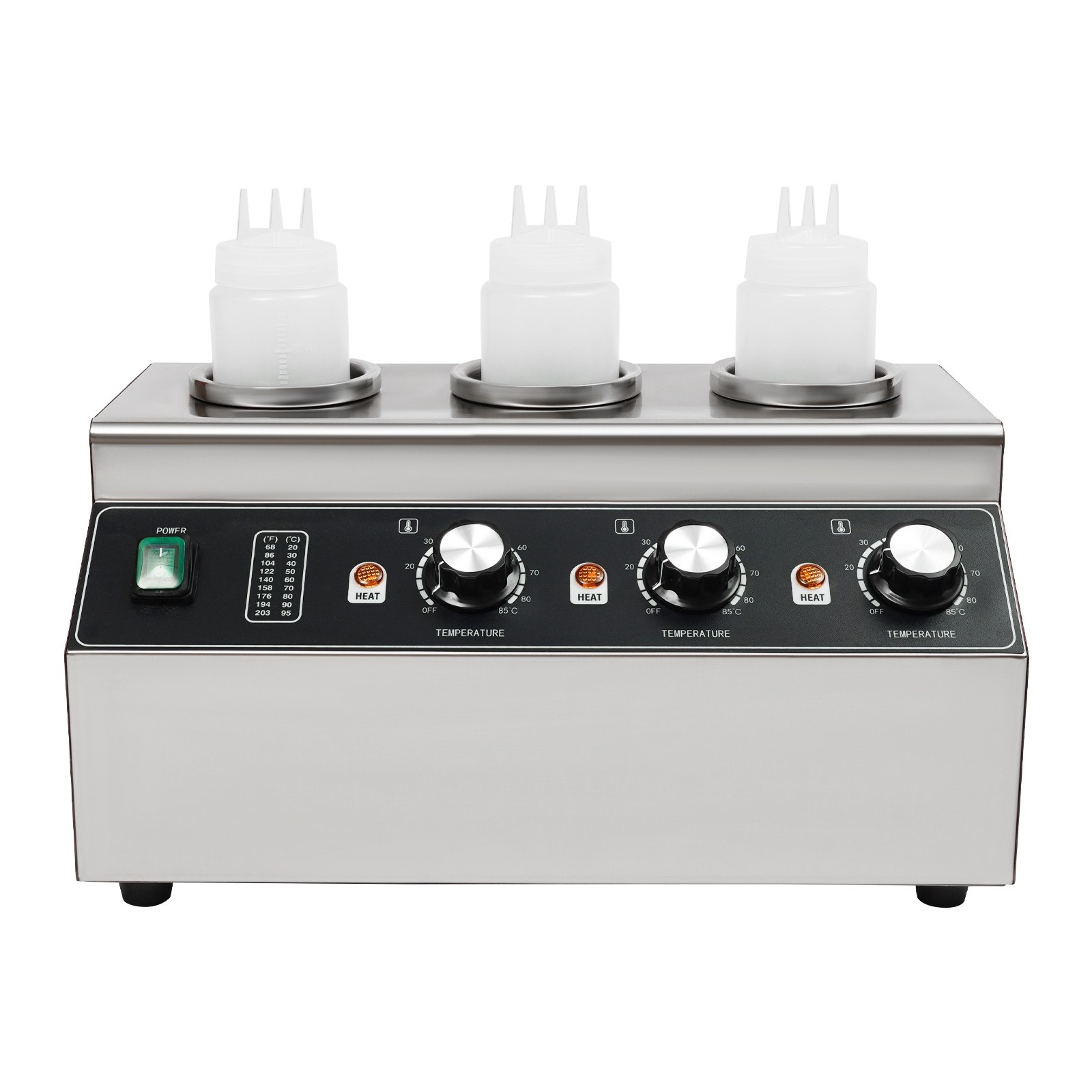 Electric Sauce Warmer Commercial Cheese Dispenser Warming Machine with 3 Bottles