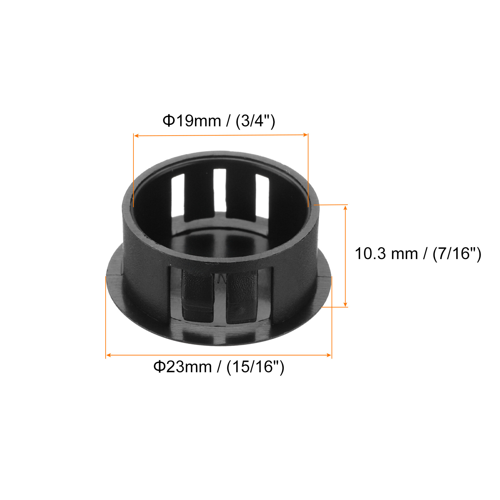 32Pcs 19mm(3/4′) Black Nylon Plastic Round Locking Hole Plugs Insert End Caps