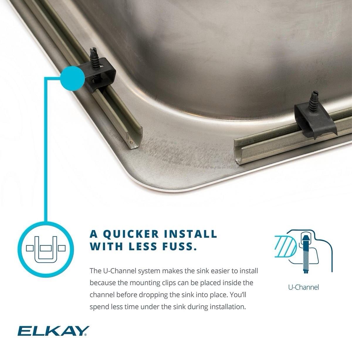 ELKAY Lustertone® Classic Stainless Steel LRAD2219603 Single Bowl ADA Sink