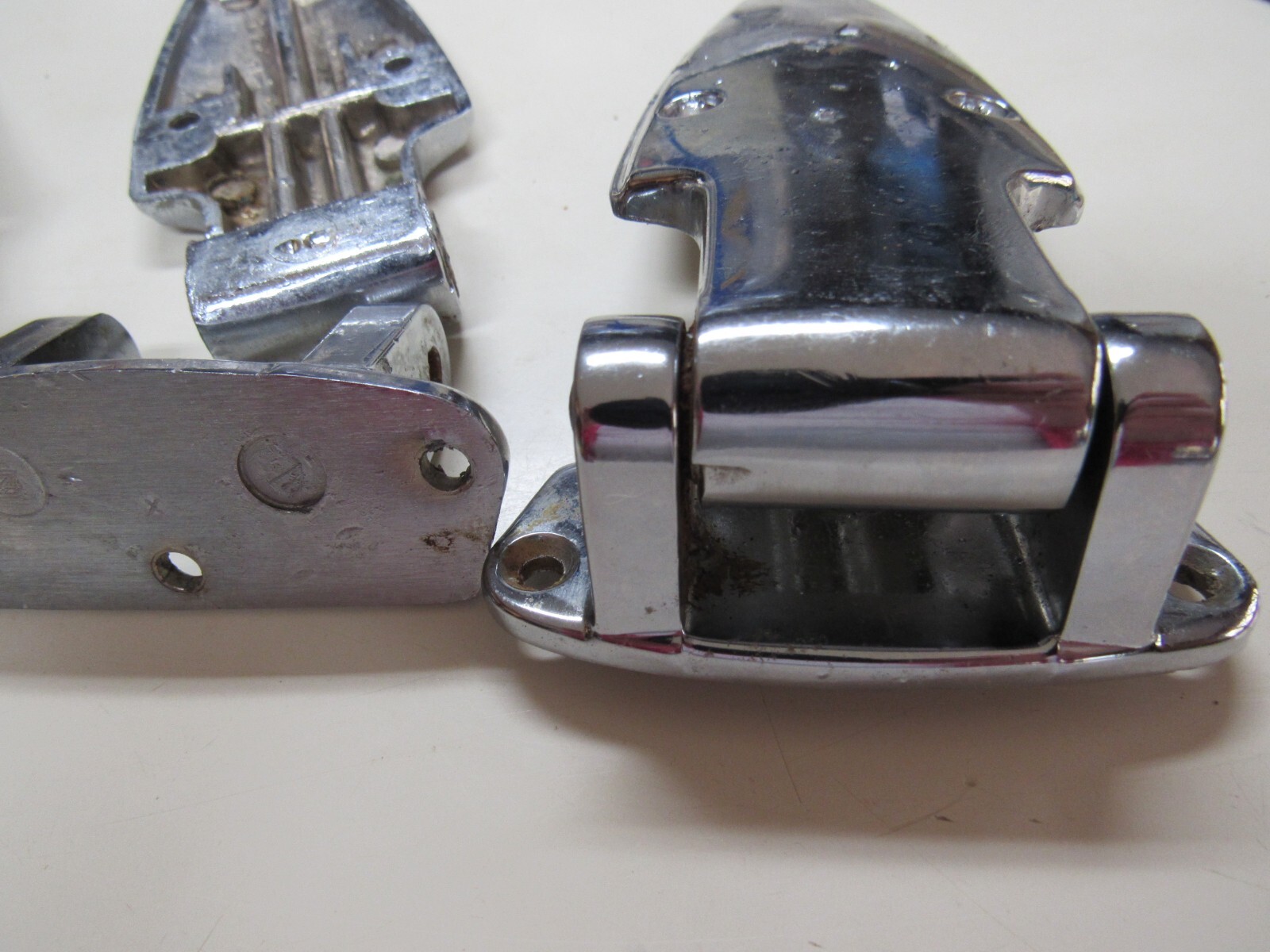 Kason Howe / Grand Rapids Flanged Brass Hinge Polished Chrome-Mix Lot 4 Pc USED